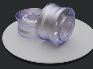 the wheel disk of a truck low-poly Model 3D