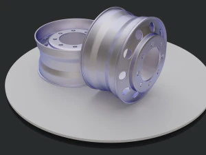 the wheel disk of a truck low-poly 3D Model