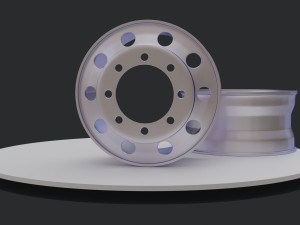 the wheel disk of a truck low-poly Model 3D