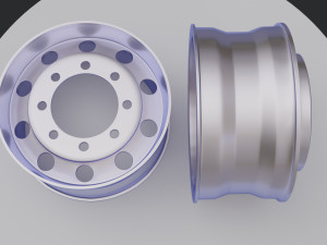 the wheel disk of a truck low-poly Model 3D