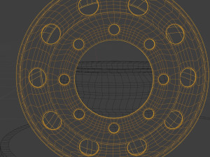 the wheel disk of a truck low-poly Model 3D