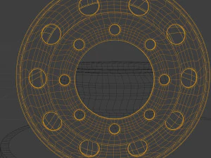 the wheel disk of a truck low-poly 3D Model