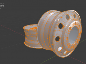 the wheel disk of a truck low-poly Model 3D