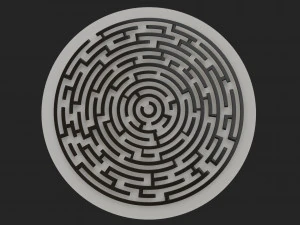 labirinto redondo livre low-poly Modelo 3D