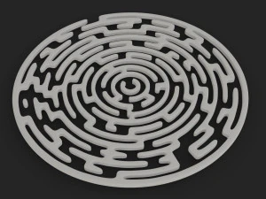 labyrinthe rond low-poly gratuit Modèle 3D