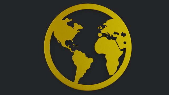 a flat model of the planet earth 3D मॉडल .c4d .max .obj .3ds .fbx .stl .blend 