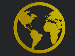 a flat model of the planet earth Modelo 3D