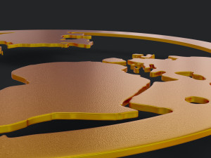 a flat model of the planet earth 3D मॉडल