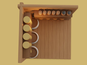 a barn with food in a toy style low-poly 3D Model