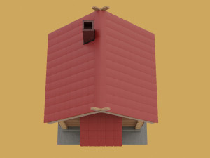 log house in toy style low-poly Model 3D