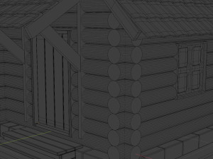 log house in toy style low-poly Model 3D