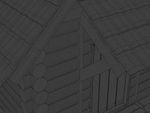 log house in toy style low-poly Model 3D