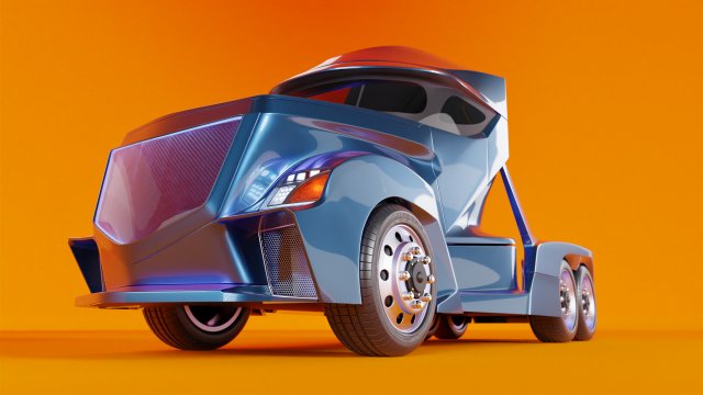 the concept of the truck of the future 3D Модель .c4d .max .obj .3ds .fbx .stl .blend 