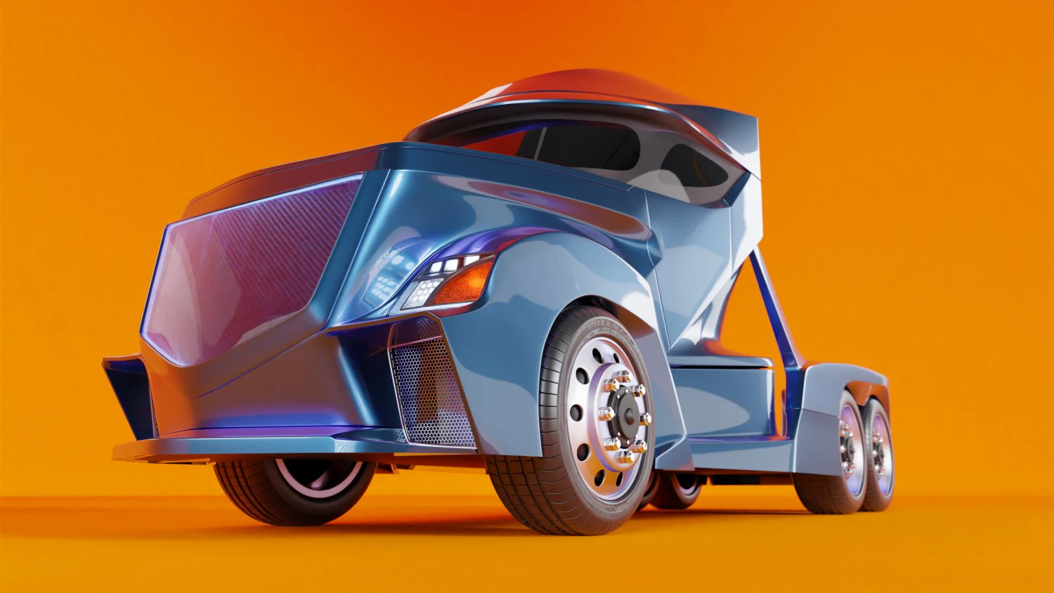 the concept of the truck of the future 3D Model .c4d .max .obj .3ds .fbx .stl .blend