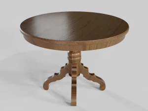 houten tafel laag poly 3D Model