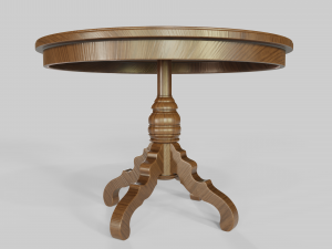 wooden table low-poly Modèle 3D