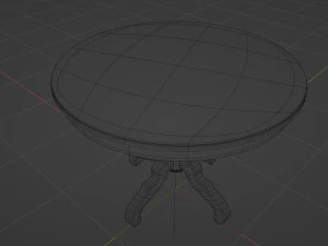 wooden table low-poly 3D Model