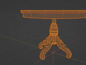wooden table low-poly 3D Model