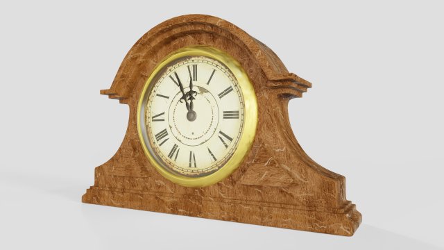 wooden table clock 3D-Modell .c4d .max .obj .3ds .fbx .stl .blend 
