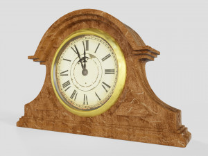wooden table clock 3D Model
