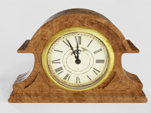 wooden table clock 3D-Modell