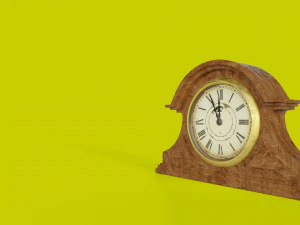 wooden table clock 3D Model