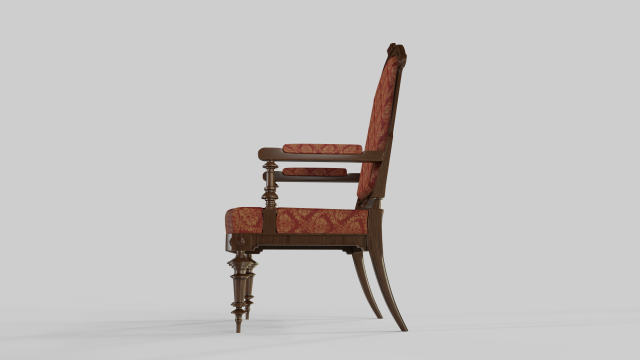 antique wooden armchair 3D 모델 .c4d .max .obj .3ds .fbx .stl .blend 