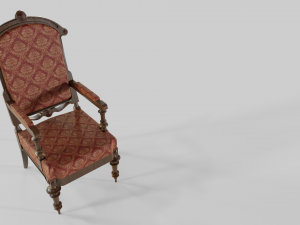antique wooden armchair 3D 모델