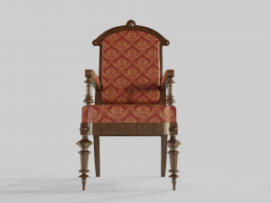 antique wooden armchair 3D 모델