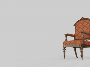 antique wooden armchair 3D 모델