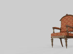 antique wooden armchair 3D Model