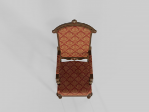 antique wooden armchair 3D 모델