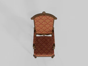 antique wooden armchair 3D Model