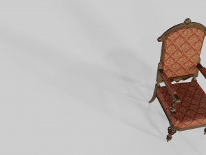antique wooden armchair 3D 모델