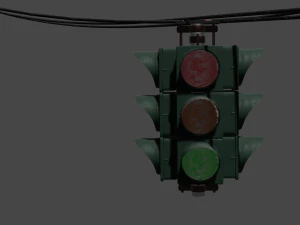 traffic light suspended 3D Model