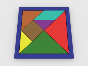 어린이 게임 칠교놀이 3D 모델