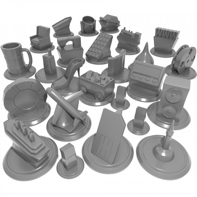 board game chips 3D Print Model .c4d .max .obj .3ds .fbx .stl .blend 