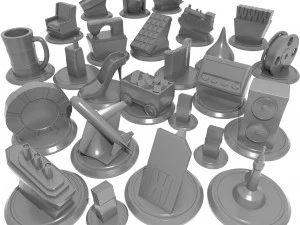 ボードゲームチップ 3Dプリントモデル