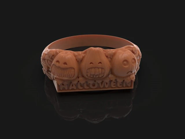 Halloween-Ring 3D Druckmodell .c4d .max .obj .3ds .fbx .stl .blend
