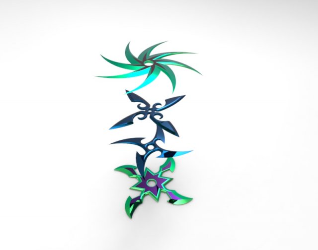 shurikens 3D 模型 .c4d .max .obj .3ds .fbx .stl .blend