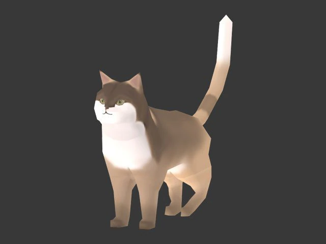 low poly cat 3D Model .c4d .max .obj .3ds .fbx .stl .blend 