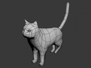 low poly cat 3D 모델