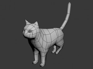 low poly cat 3D Model