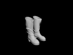low poly boots Model 3D