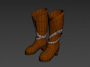 low poly boots Model 3D