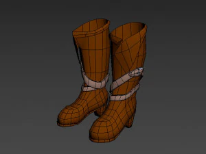 low poly boots 3D Model