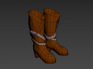 low poly boots Model 3D
