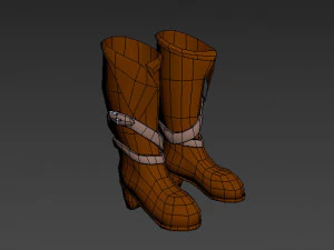 low poly boots 3D Model