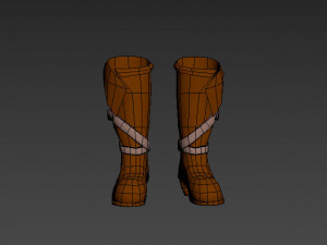 low poly boots Model 3D