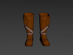 low poly boots 3D Model